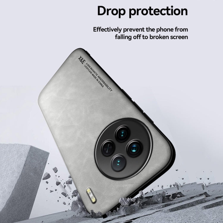 For vivo X90 Skin Feel Magnetic Leather Back Phone Case