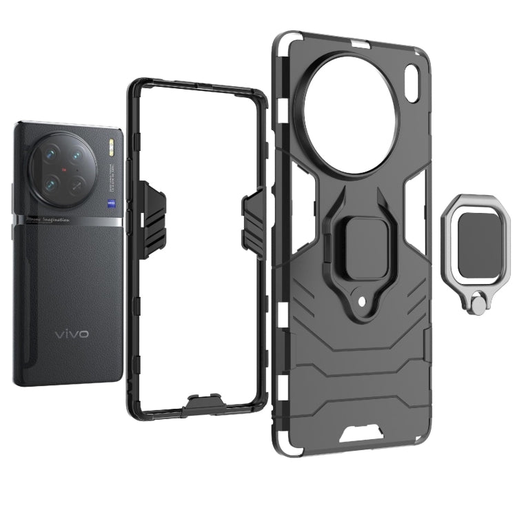For vivo X90 Pro 5G Magnetic Ring Holder PC + TPU Phone Case