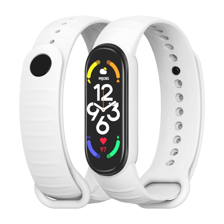 For Xiaomi Mi Band 7 / 6 / 5 MIJOBS Ripple Texture TPU Watch Band