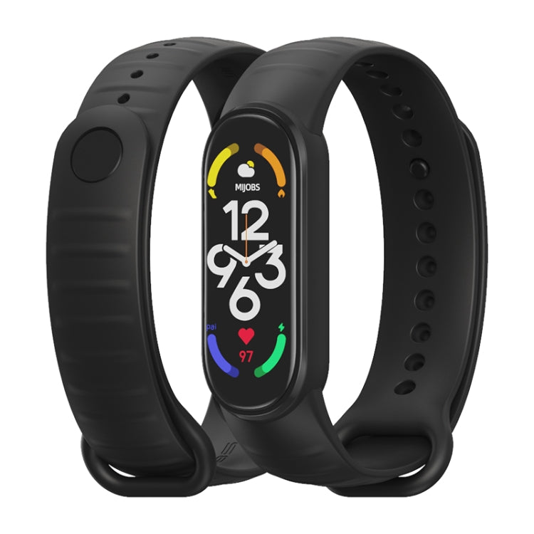 For Xiaomi Mi Band 7 / 6 / 5 MIJOBS Ripple Texture TPU Watch Band