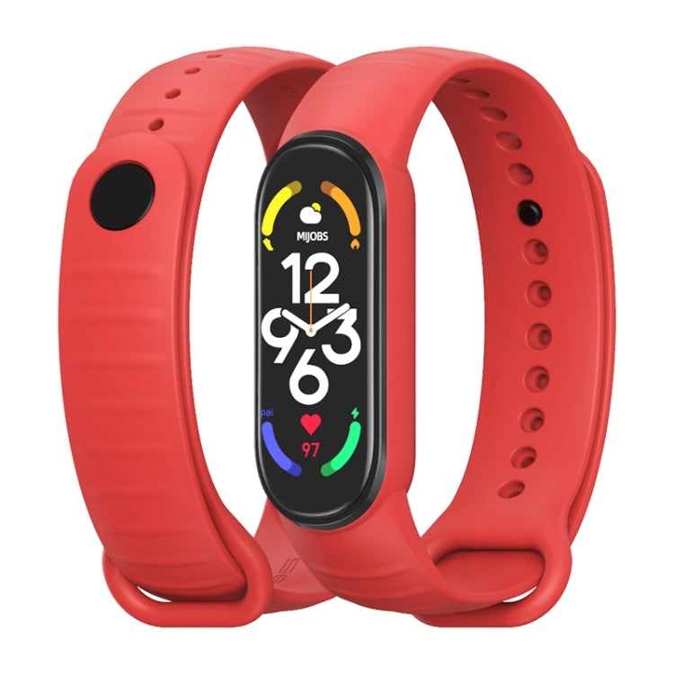For Xiaomi Mi Band 7 / 6 / 5 MIJOBS Ripple Texture TPU Watch Band