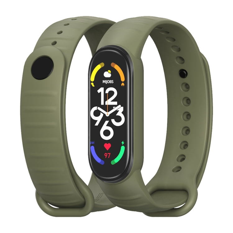 For Xiaomi Mi Band 7 / 6 / 5 MIJOBS Ripple Texture TPU Watch Band