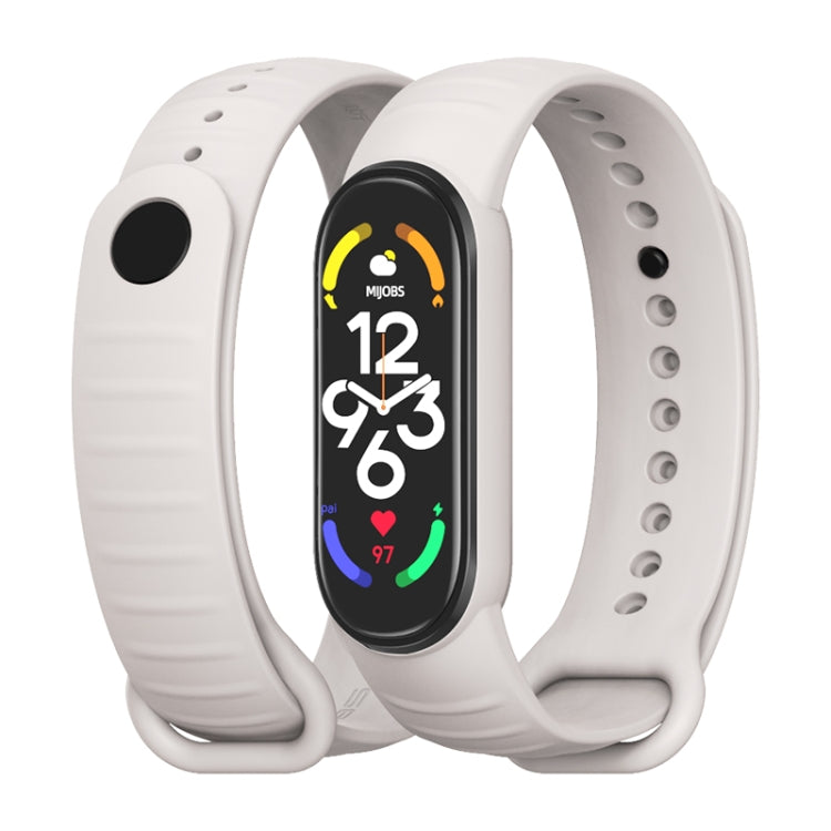 For Xiaomi Mi Band 7 / 6 / 5 MIJOBS Ripple Texture TPU Watch Band