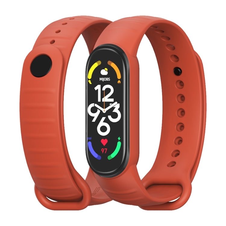 For Xiaomi Mi Band 7 / 6 / 5 MIJOBS Ripple Texture TPU Watch Band