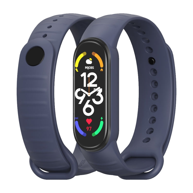 For Xiaomi Mi Band 7 / 6 / 5 MIJOBS Ripple Texture TPU Watch Band