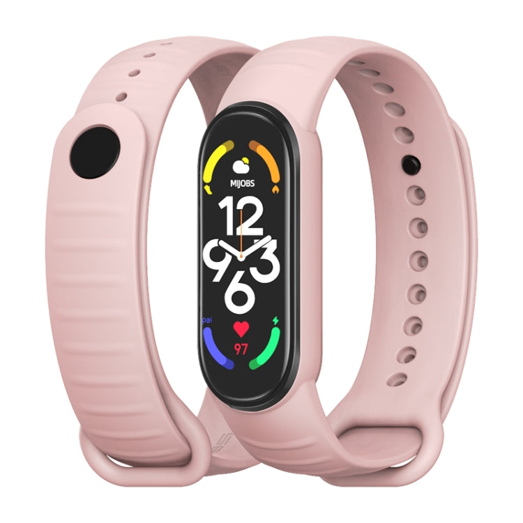 For Xiaomi Mi Band 7 / 6 / 5 MIJOBS Ripple Texture TPU Watch Band