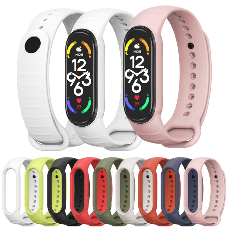 For Xiaomi Mi Band 7 / 6 / 5 MIJOBS Ripple Texture TPU Watch Band