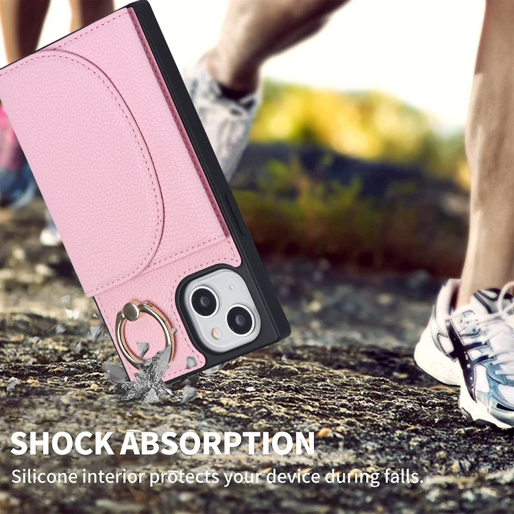 For iPhone 14 Litchi Texture Card Bag Phone Case