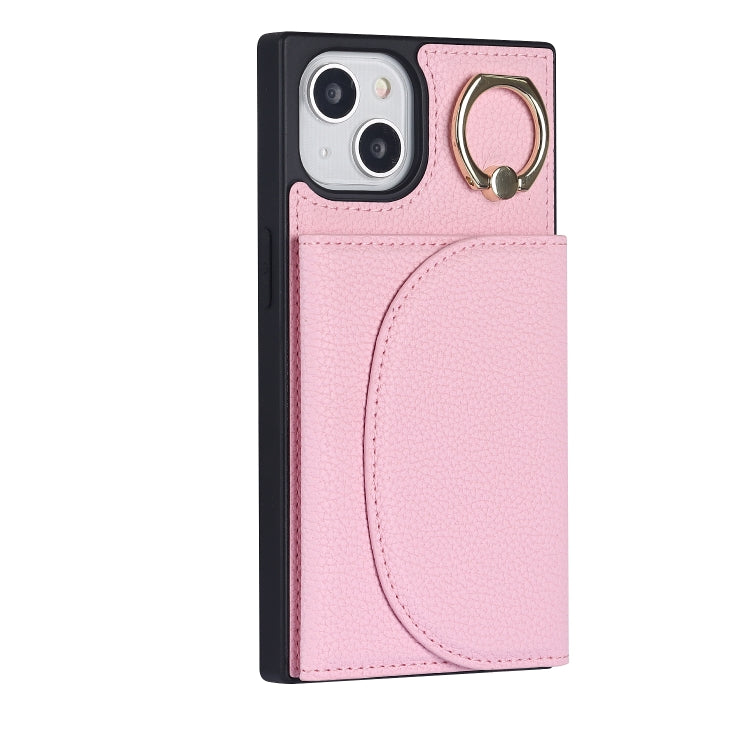 For iPhone 14 Plus Litchi Texture Card Bag Phone Case