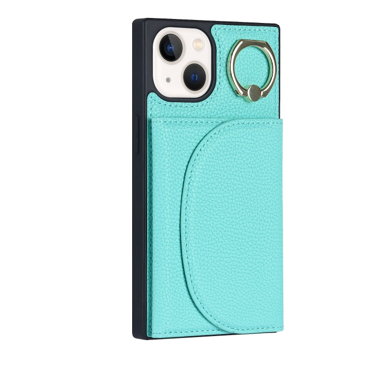 For iPhone 14 Plus Litchi Texture Card Bag Phone Case