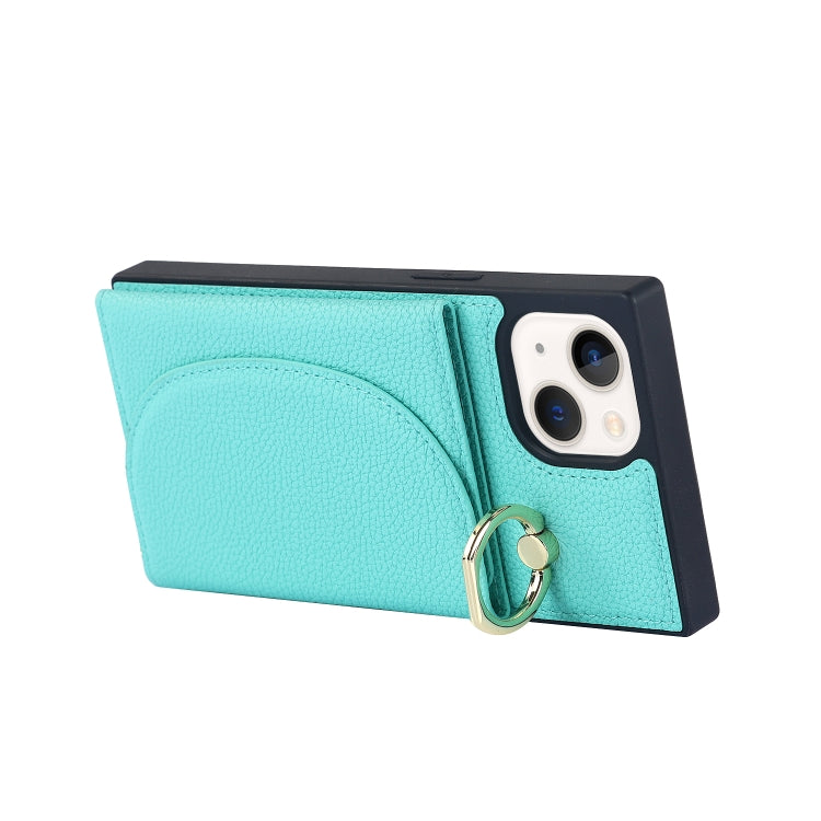 For iPhone 14 Plus Litchi Texture Card Bag Phone Case