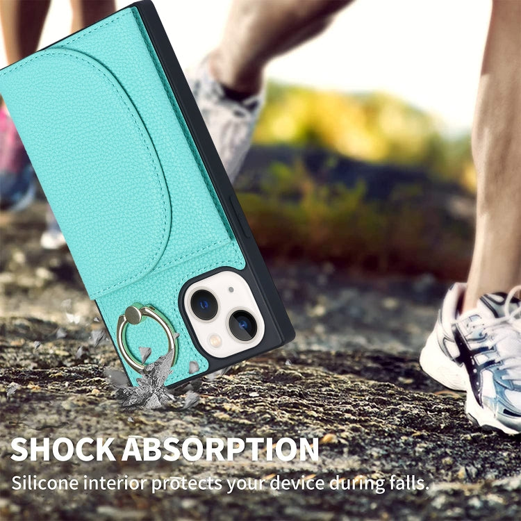 For iPhone 14 Plus Litchi Texture Card Bag Phone Case