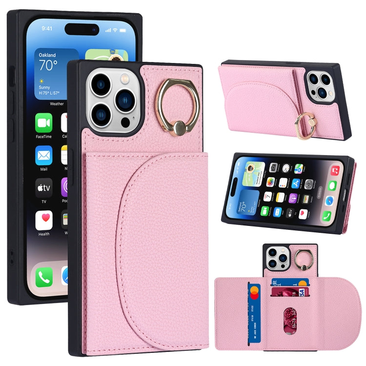 For iPhone 14 Pro Litchi Texture Card Bag Phone Case