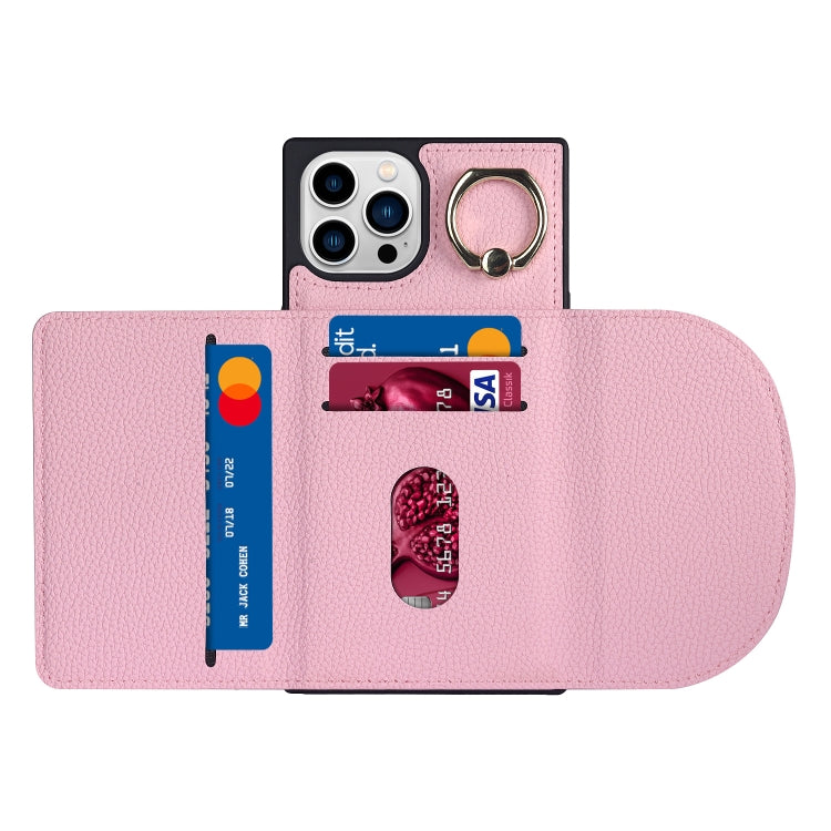 For iPhone 14 Pro Litchi Texture Card Bag Phone Case