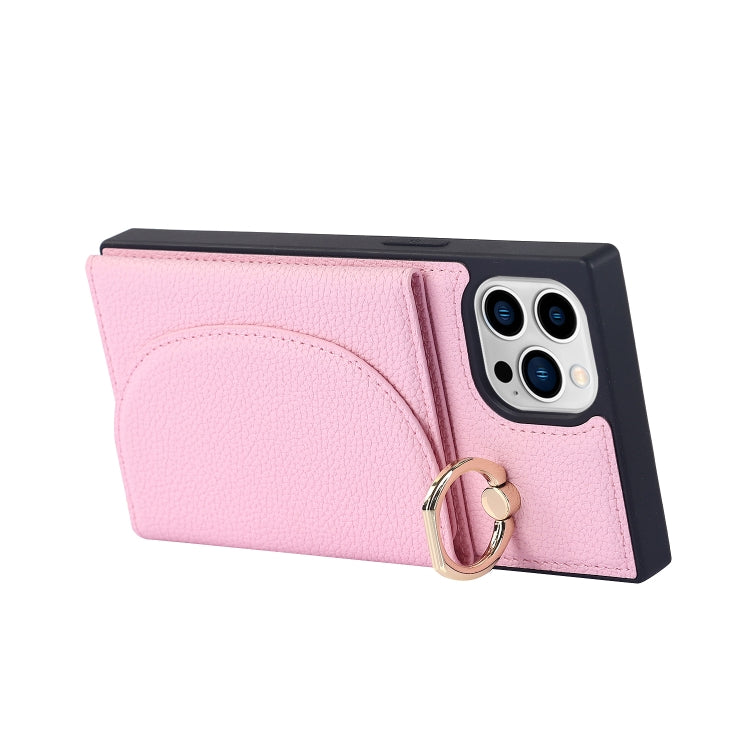 For iPhone 14 Pro Litchi Texture Card Bag Phone Case