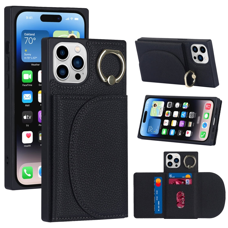 For iPhone 14 Pro Litchi Texture Card Bag Phone Case