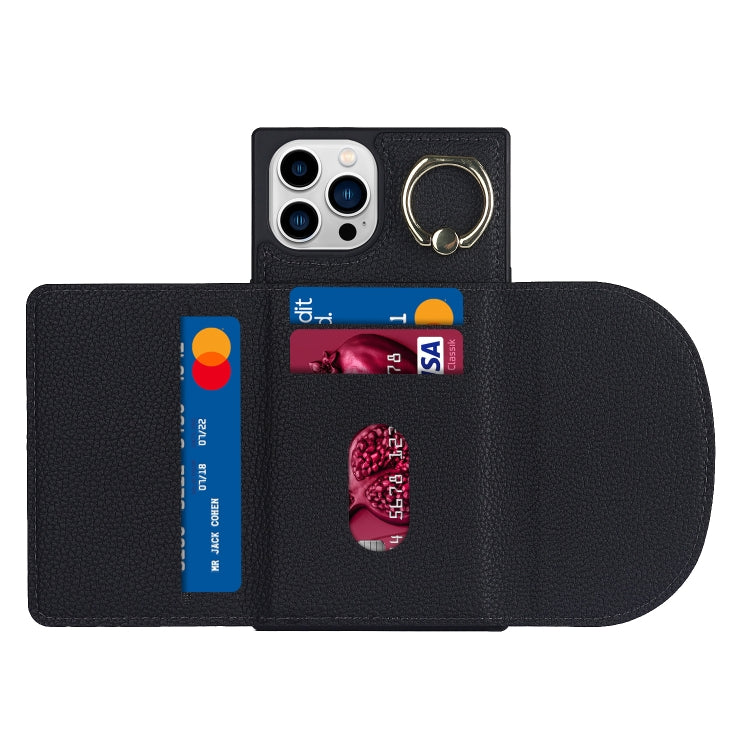 For iPhone 14 Pro Litchi Texture Card Bag Phone Case