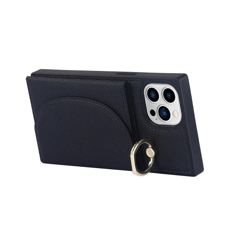 For iPhone 14 Pro Litchi Texture Card Bag Phone Case