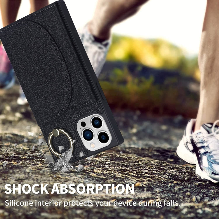 For iPhone 14 Pro Litchi Texture Card Bag Phone Case