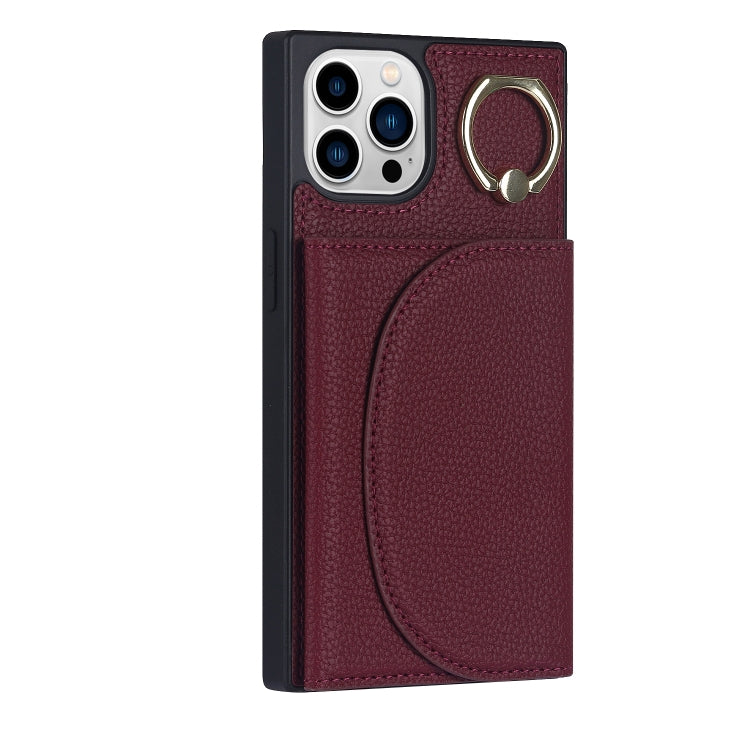 For iPhone 14 Pro Litchi Texture Card Bag Phone Case