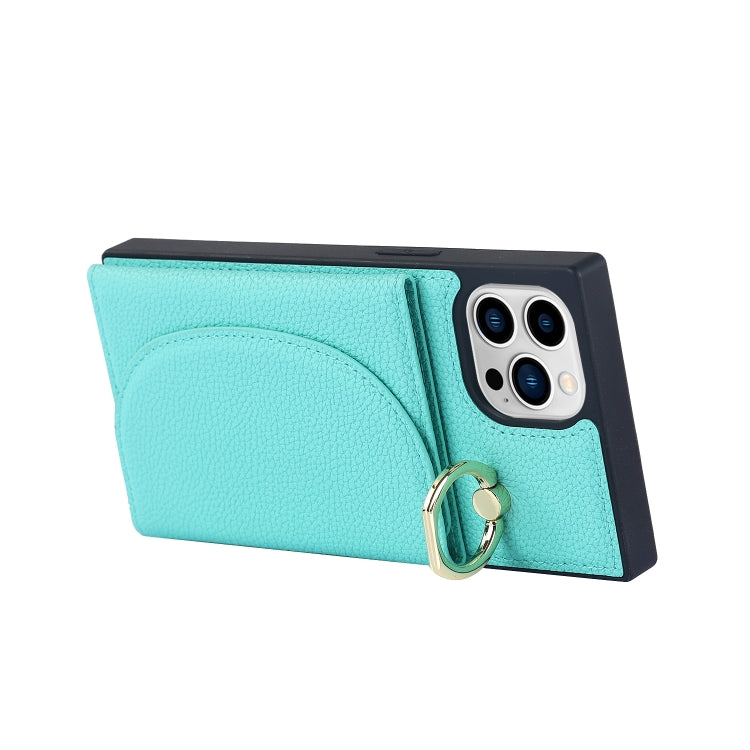 For iPhone 14 Pro Litchi Texture Card Bag Phone Case