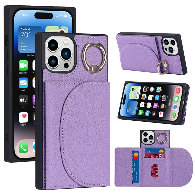 For iPhone 14 Pro Litchi Texture Card Bag Phone Case