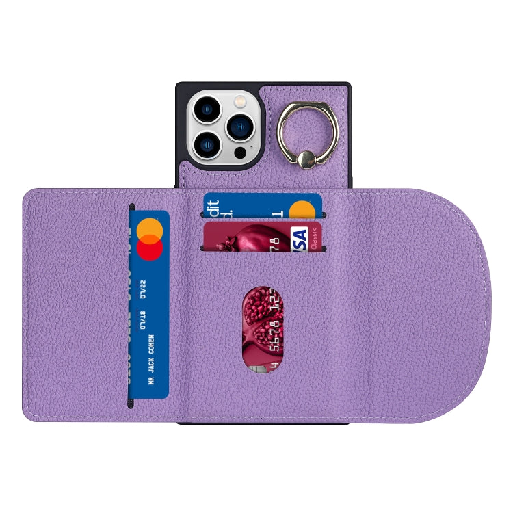 For iPhone 14 Pro Litchi Texture Card Bag Phone Case