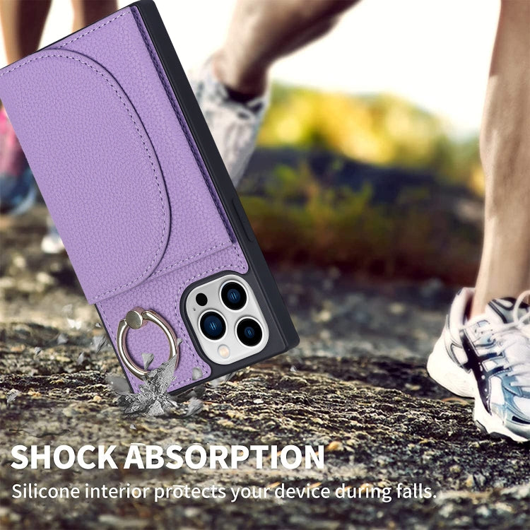 For iPhone 14 Pro Litchi Texture Card Bag Phone Case