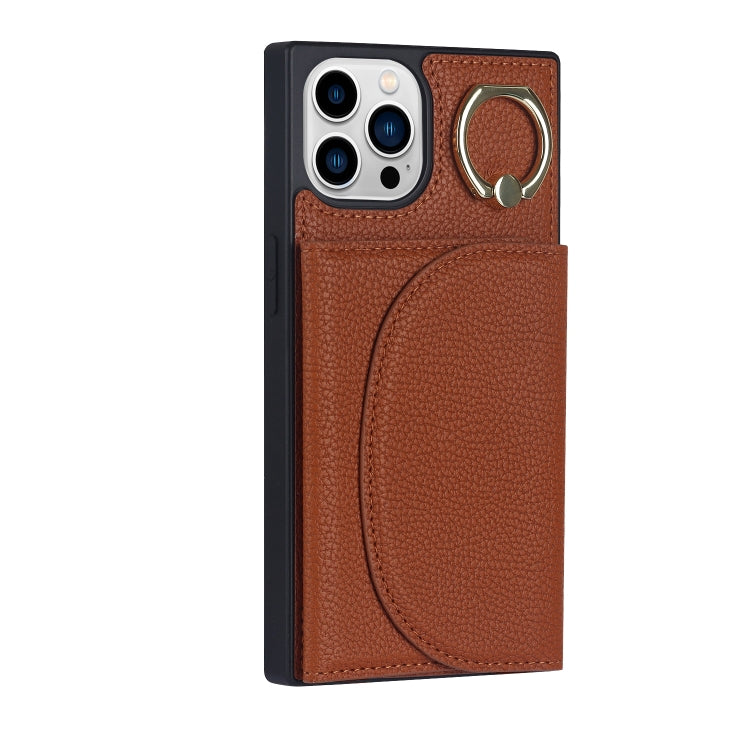 For iPhone 14 Pro Litchi Texture Card Bag Phone Case