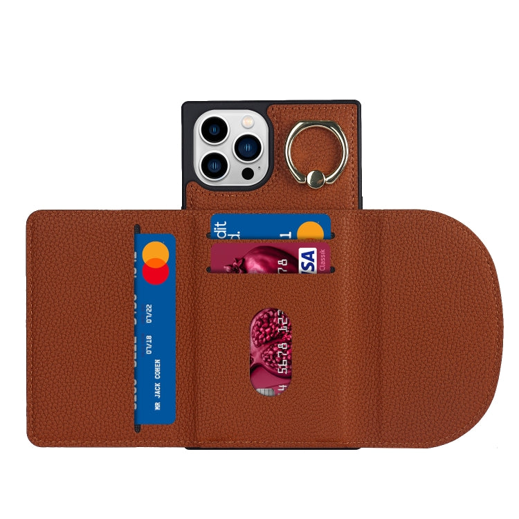 For iPhone 14 Pro Litchi Texture Card Bag Phone Case