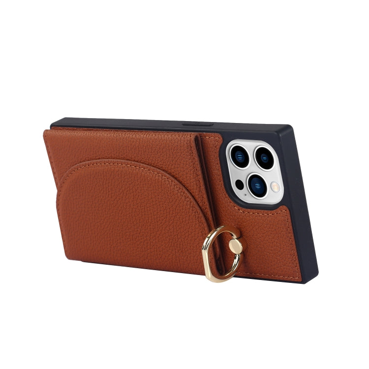 For iPhone 14 Pro Litchi Texture Card Bag Phone Case