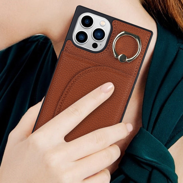For iPhone 14 Pro Litchi Texture Card Bag Phone Case