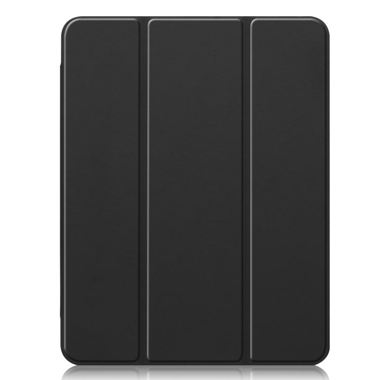 For iPad Pro 12.9 inch (2020) Three-folding Horizontal Flip PU Leather + Clear TPU Back Cover Tablet Case with Sleep / Wake-up Function & Holder & Pen Slot