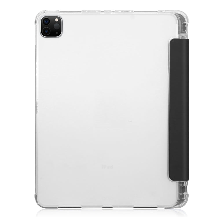 For iPad Pro 11 inch (2020) Three-folding Horizontal Flip PU Leather + Clear TPU Back Cover Tablet Case with Sleep / Wake-up Function & Holder & Pen Slot