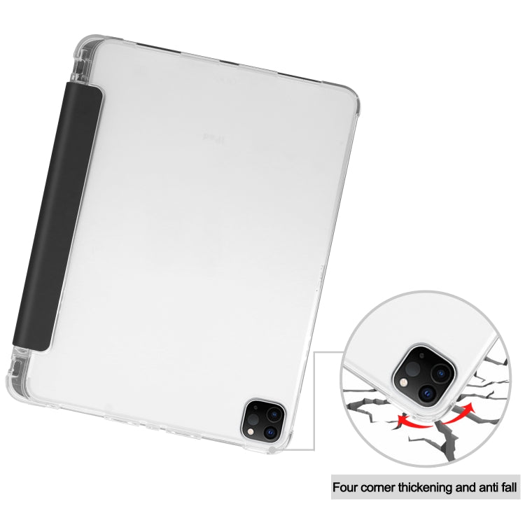 For iPad Pro 11 inch (2020) Three-folding Horizontal Flip PU Leather + Clear TPU Back Cover Tablet Case with Sleep / Wake-up Function & Holder & Pen Slot