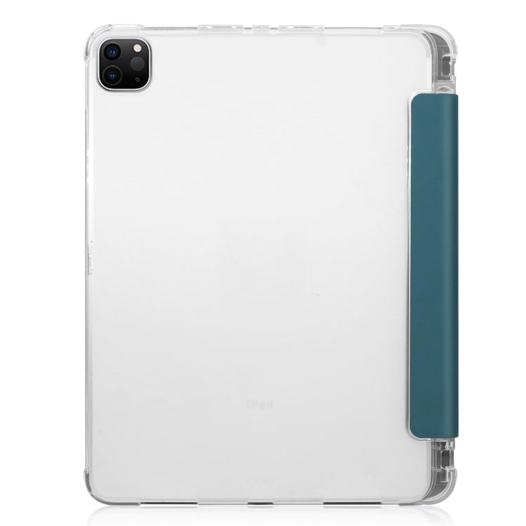 For iPad Pro 11 inch (2020) Three-folding Horizontal Flip PU Leather + Clear TPU Back Cover Tablet Case with Sleep / Wake-up Function & Holder & Pen Slot