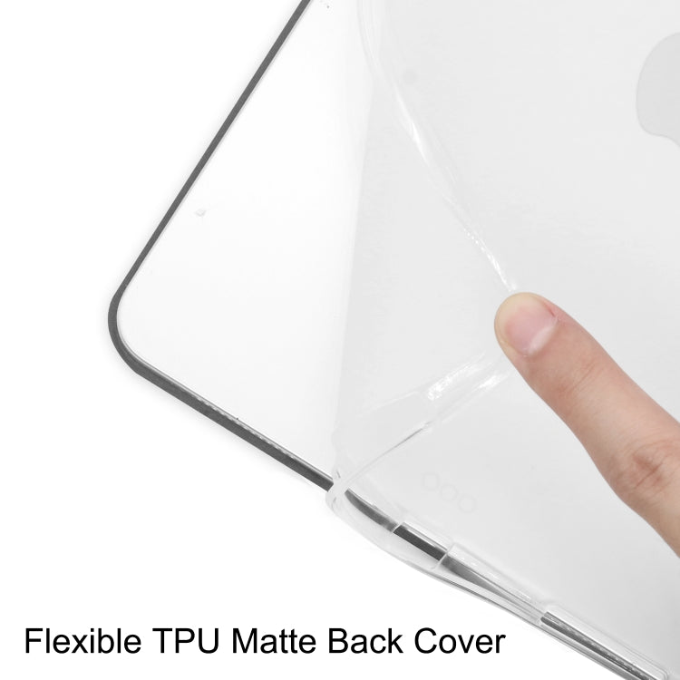 For iPad Pro 11 inch (2020) Three-folding Horizontal Flip PU Leather + Clear TPU Back Cover Tablet Case with Sleep / Wake-up Function & Holder & Pen Slot