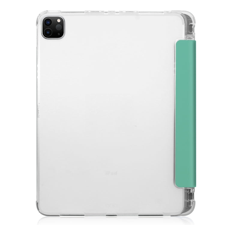 For iPad Pro 11 inch (2020) Three-folding Horizontal Flip PU Leather + Clear TPU Back Cover Tablet Case with Sleep / Wake-up Function & Holder & Pen Slot