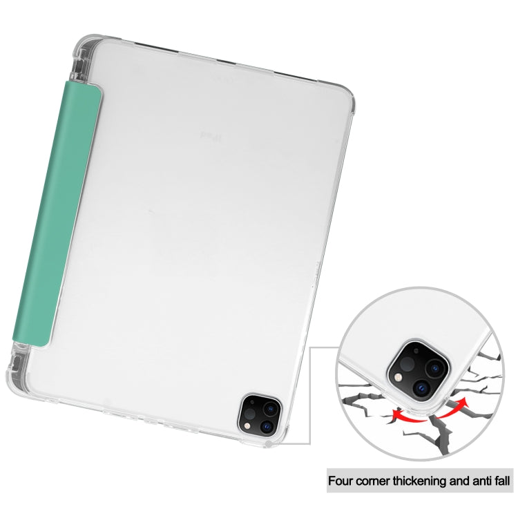 For iPad Pro 11 inch (2020) Three-folding Horizontal Flip PU Leather + Clear TPU Back Cover Tablet Case with Sleep / Wake-up Function & Holder & Pen Slot