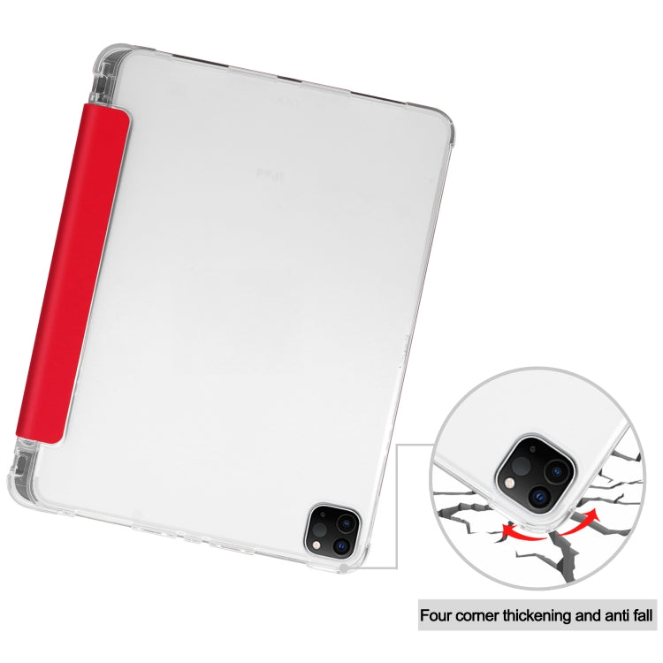 For iPad Pro 11 inch (2020) Three-folding Horizontal Flip PU Leather + Clear TPU Back Cover Tablet Case with Sleep / Wake-up Function & Holder & Pen Slot