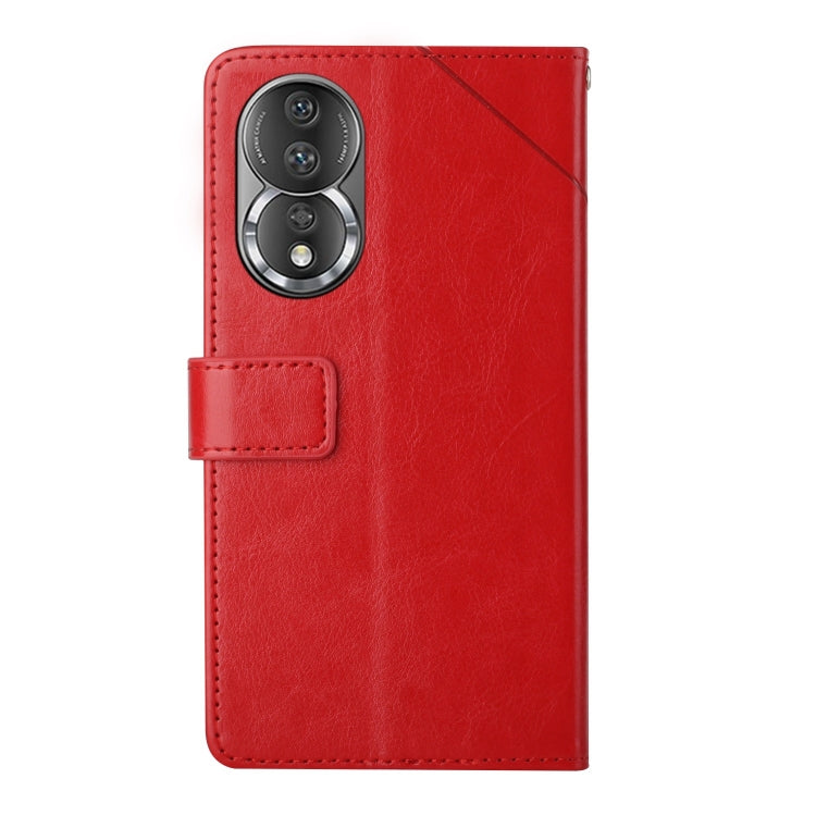 For Honor 80 HT01 Y-shaped Pattern Flip Leather Phone Case