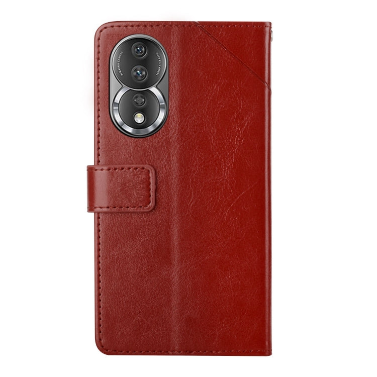 For Honor 80 HT01 Y-shaped Pattern Flip Leather Phone Case