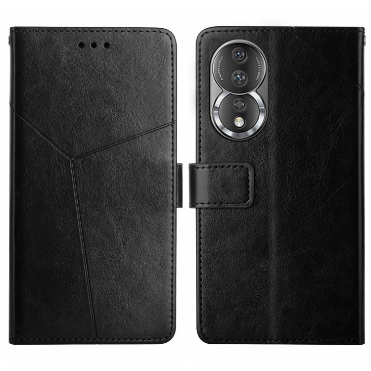For Honor 80 HT01 Y-shaped Pattern Flip Leather Phone Case