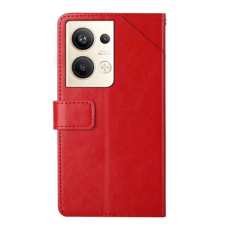 For OPPO Reno9 Pro+ HT01 Y-shaped Pattern Flip Leather Phone Case