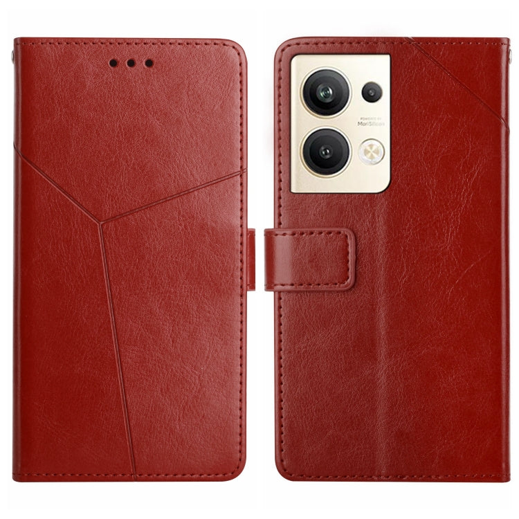 For OPPO Reno9 Pro+ HT01 Y-shaped Pattern Flip Leather Phone Case