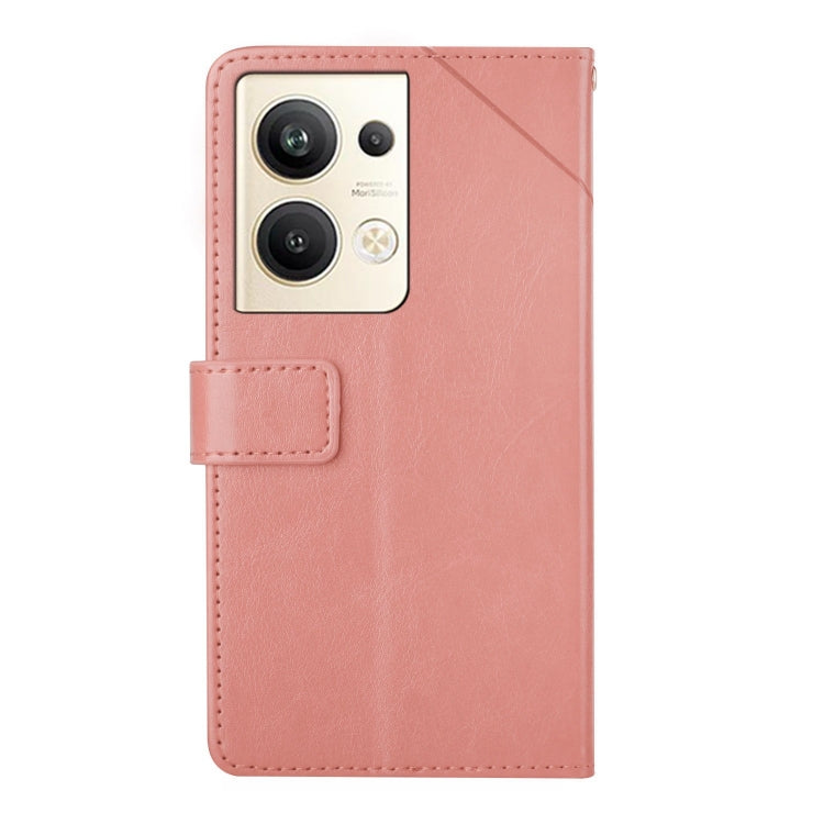 For OPPO Reno9 Pro+ HT01 Y-shaped Pattern Flip Leather Phone Case
