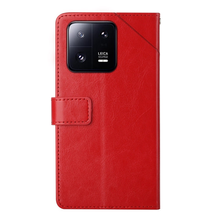 For Xiaomi 13 Pro HT01 Y-shaped Pattern Flip Leather Phone Case