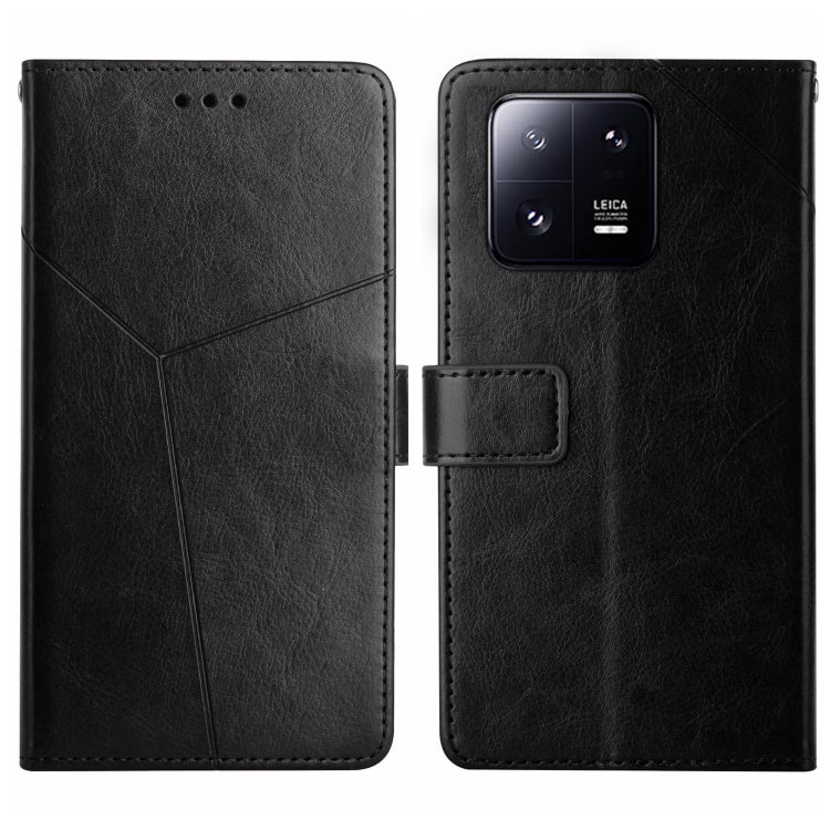 For Xiaomi 13 Pro HT01 Y-shaped Pattern Flip Leather Phone Case
