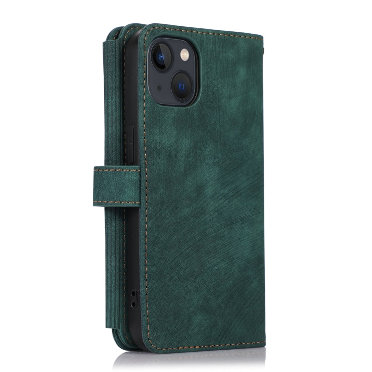 For iPhone 14 Dream 9-Card Wallet Zipper Bag Leather Phone Case
