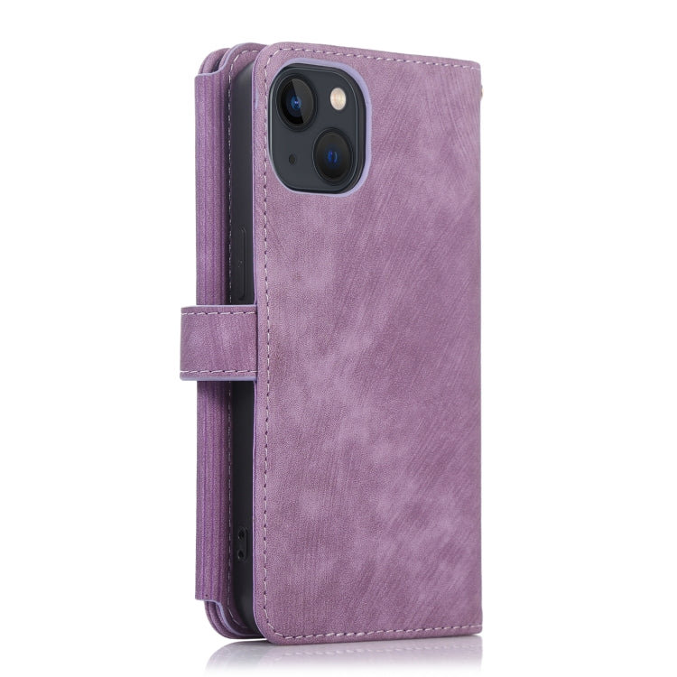 For iPhone 14 Dream 9-Card Wallet Zipper Bag Leather Phone Case
